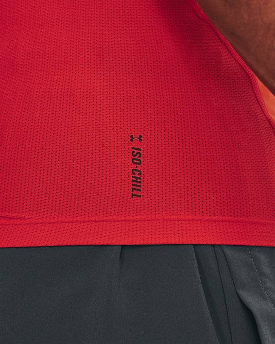 Men's UA Iso-Chill Compression Short Sleeve, Red, pdpMainDesktop image number 3
